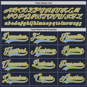 Custom Navy Light Blue-Gold Hockey Jersey