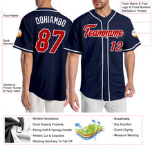 Load image into Gallery viewer, Custom Navy Red-White Authentic Baseball Jersey
