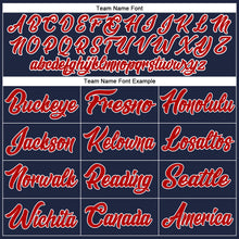 Load image into Gallery viewer, Custom Navy Red-White Authentic Baseball Jersey
