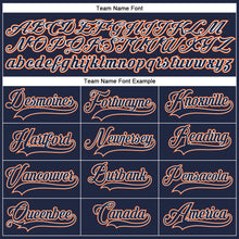 Load image into Gallery viewer, Custom Navy Orange-White Authentic Baseball Jersey
