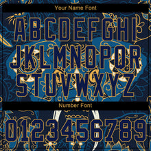 Load image into Gallery viewer, Custom Navy Navy-Old Gold 3D Pattern Design Elephant Authentic Baseball Jersey
