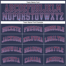 Load image into Gallery viewer, Custom Navy Light Blue-Red Authentic Drift Fashion Baseball Jersey
