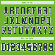 Load image into Gallery viewer, Custom Neon Green Navy-White Mesh Authentic Football Jersey
