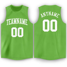 Load image into Gallery viewer, Custom Neon Green White Round Neck Basketball Jersey - Fcustom

