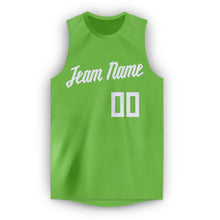Load image into Gallery viewer, Custom Neon Green White Round Neck Basketball Jersey - Fcustom
