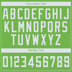 Custom Neon Green White Round Neck Basketball Jersey - Fcustom