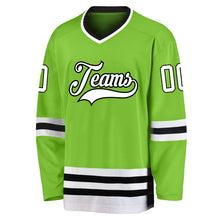 Load image into Gallery viewer, Custom Neon Green White-Black Hockey Jersey
