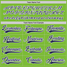 Load image into Gallery viewer, Custom Neon Green Navy-White Hockey Jersey
