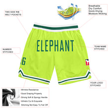 Load image into Gallery viewer, Custom Neon Green Kelly Green-White Authentic Throwback Basketball Shorts
