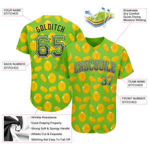 Custom Neon Green Black-White 3D Pattern Design Authentic St. Patrick's Day Drift Fashion Baseball Jersey