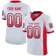 Load image into Gallery viewer, Custom White Scarlet-Navy Mesh Drift Fashion Football Jersey
