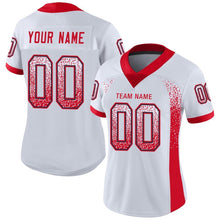Load image into Gallery viewer, Custom White Scarlet-Navy Mesh Drift Fashion Football Jersey
