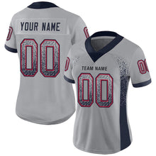 Load image into Gallery viewer, Custom Light Gray Navy-Scarlet Mesh Drift Fashion Football Jersey
