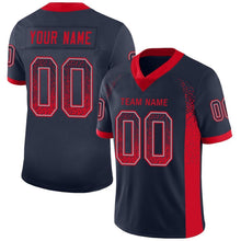 Load image into Gallery viewer, Custom Navy Scarlet-Gray Mesh Drift Fashion Football Jersey
