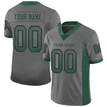 Custom Gray Grass  Green-Black Drift Fashion Football Jersey