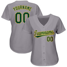 Load image into Gallery viewer, Custom Gray Green-Gold Baseball Jersey
