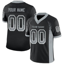 Load image into Gallery viewer, Custom Black Silver-White Mesh Drift Fashion Football Jersey
