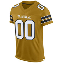 Load image into Gallery viewer, Custom Old Gold White-Black Mesh Authentic Football Jersey - Fcustom
