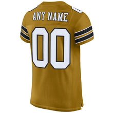 Load image into Gallery viewer, Custom Old Gold White-Black Mesh Authentic Football Jersey - Fcustom

