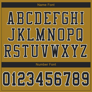 Custom Old Gold Black-White Mesh Authentic Football Jersey - Fcustom
