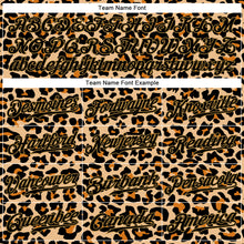 Load image into Gallery viewer, Custom Old Gold Black-Old Gold 3D Pattern Design Leopard Authentic Baseball Jersey
