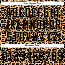 Load image into Gallery viewer, Custom Old Gold Black-Old Gold 3D Pattern Design Leopard Authentic Baseball Jersey
