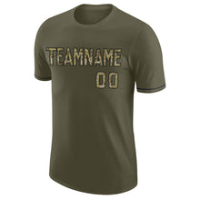 Load image into Gallery viewer, Custom Olive Camo-Black Performance Salute To Service T-Shirt
