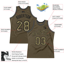 Load image into Gallery viewer, Custom Olive Camo-Black Authentic Throwback Salute To Service Basketball Jersey
