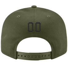 Load image into Gallery viewer, Custom Olive Black-Cream Stitched Adjustable Snapback Salute To Service Hat
