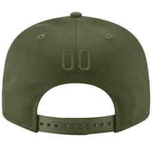 Load image into Gallery viewer, Custom Olive Olive-Black Stitched Adjustable Snapback Salute To Service Hat
