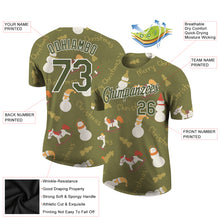 Load image into Gallery viewer, Custom Olive Olive-White Christmas 3D Performance Salute To Service T-Shirt
