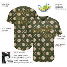 Load image into Gallery viewer, Custom Olive Olive-Old Gold 3D Pattern Design Authentic Salute To Service Baseball Jersey
