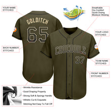 Load image into Gallery viewer, Custom Olive Black-Cream Authentic Drift Fashion Salute To Service Baseball Jersey

