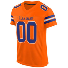 Load image into Gallery viewer, Custom Orange Royal-White Mesh Authentic Football Jersey - Fcustom
