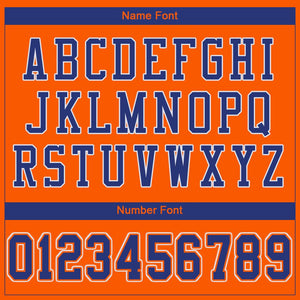 Custom Orange Royal-White Mesh Authentic Football Jersey - Fcustom