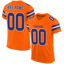 Load image into Gallery viewer, Custom Orange Royal-White Mesh Authentic Football Jersey - Fcustom
