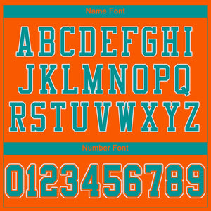 Custom Orange Aqua-White Mesh Authentic Football Jersey - Fcustom