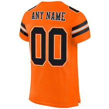 Load image into Gallery viewer, Custom Orange Black-White Mesh Authentic Football Jersey - Fcustom
