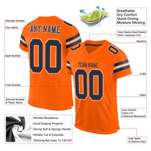 Load image into Gallery viewer, Custom Orange Navy-White Mesh Authentic Football Jersey - Fcustom
