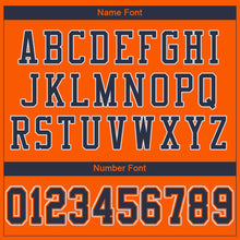 Load image into Gallery viewer, Custom Orange Navy-White Mesh Authentic Football Jersey - Fcustom
