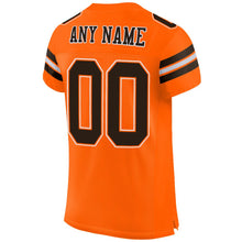 Load image into Gallery viewer, Custom Orange Brown-White Mesh Authentic Football Jersey - Fcustom
