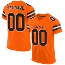 Load image into Gallery viewer, Custom Orange Brown-White Mesh Authentic Football Jersey - Fcustom
