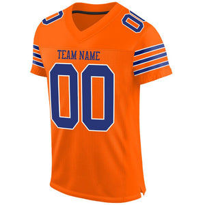 Custom Orange Royal-White Mesh Authentic Football Jersey - Fcustom