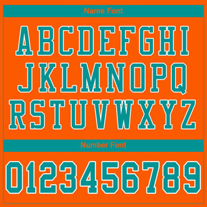 Custom Orange Aqua-White Mesh Authentic Football Jersey - Fcustom