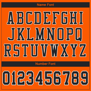 Custom Orange Black-White Mesh Authentic Football Jersey - Fcustom