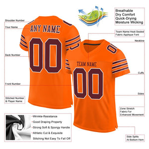 Custom Orange Burgundy-White Mesh Authentic Football Jersey - Fcustom