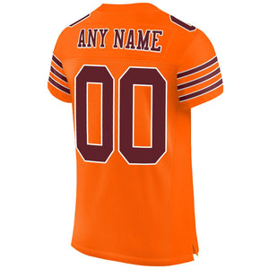 Custom Orange Burgundy-White Mesh Authentic Football Jersey - Fcustom