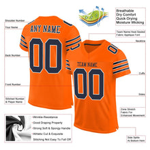 Load image into Gallery viewer, Custom Orange Navy-White Mesh Authentic Football Jersey - Fcustom
