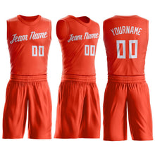 Load image into Gallery viewer, Custom Orange White Round Neck Suit Basketball Jersey - Fcustom
