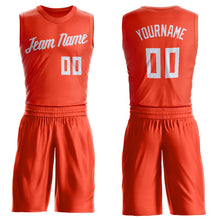 Load image into Gallery viewer, Custom Orange White Round Neck Suit Basketball Jersey - Fcustom
